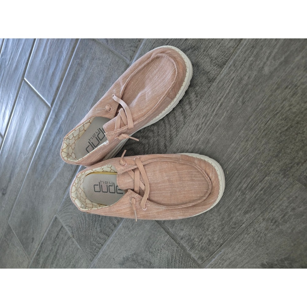 Hey Dude Wendy Sparkling Rose Gold Slip On Loafers Shoes Womens 9